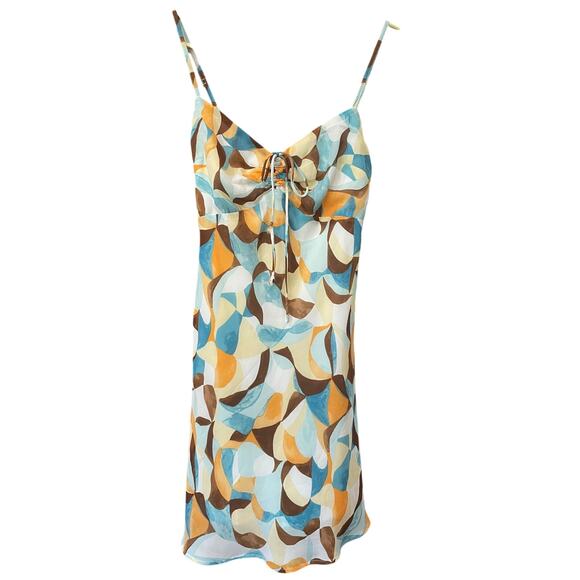 Abercrombie & Fitch Spaghetti Strap Dress – Brown/Blue/White – Size M – EUC - Picture 3 of 9